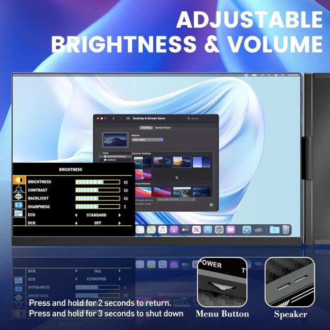 FHD 1080P IPS 15.6" Laptop Screen Extender 120%SRGB HDMI USB A For ...