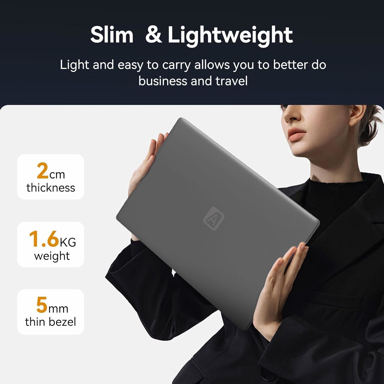 HD Display 15.6 Inch Laptop Computer Intel UHD Graphics 180°Open Angle ...