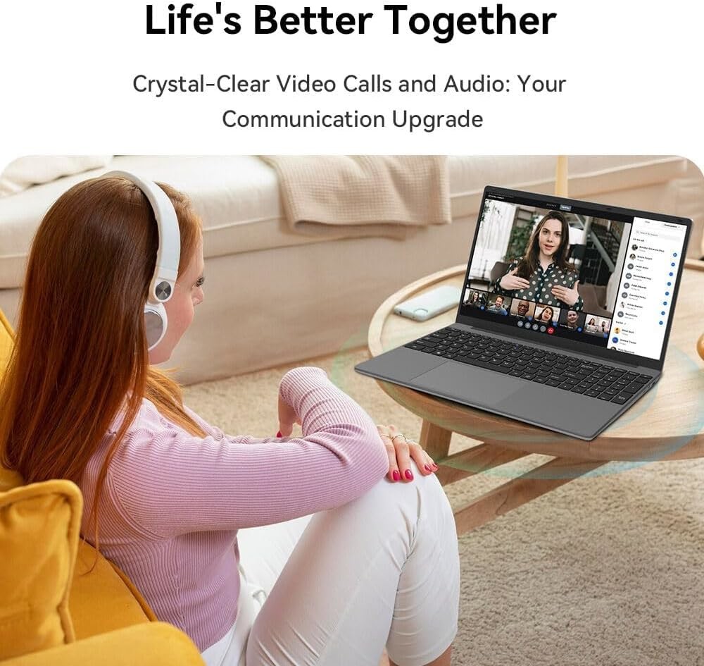 HD Display 15.6 Inch Laptop Computer Intel UHD Graphics 180°Open Angle ...