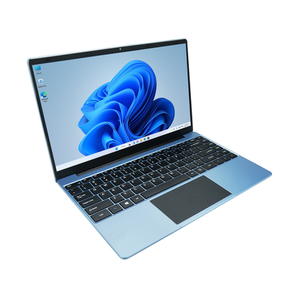 14.1 pouces Bule Laptop J4125 CPU 8 Go de RAM 256 Go de stockage Full HD IPS Affichage 5000mAh Batterie Windows 10 Matériau plastique