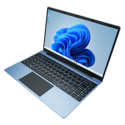14.1 pouces Bule Laptop J4125 CPU 8 Go de RAM 256 Go de stockage Full HD IPS Affichage 5000mAh Batterie Windows 10 Matériau plastique