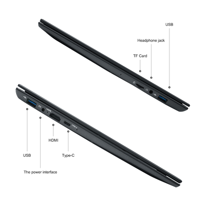 14Ordinateurs portables d'affaires de 1 pouce avec écran 2K 16 Go de RAM 256 G 128 G 512 G 1 TB SSD de couverture métallique Ordinateur sans double écran