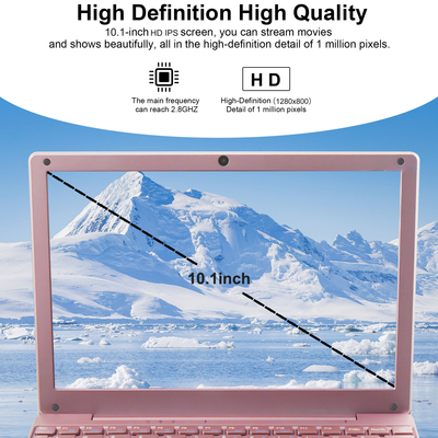 Slim Laptop 10.1 Inch IPS Panel Dual Core Intel 8GB DDR4 SSD English Keyboard Windows OS Students Business made of ABS material