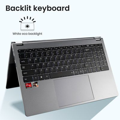 15.6 inch 2 in 1 Laptop, AMD R3-3200U, 16GB RAM, 512GB SSD, FHD Touchscreen, Backlit Keyboard, Fingerprint Unlock, 360 Rotating