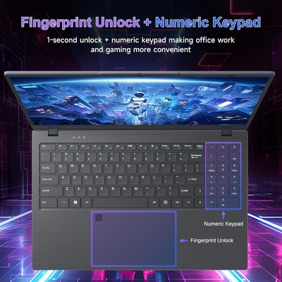 15.6 pouces ordinateur portable d'affaires LPDDR5 12 Go de RAM 512 Go de ROM Intel N95 processeur 3,4 GHz