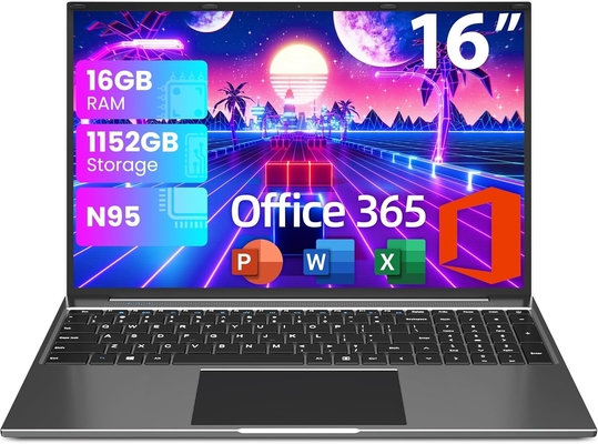 16GB RAM 1152GB Storage 16 Inch Laptop Computer FHD Display N95 CPU 38WH Battery