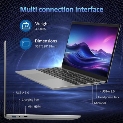 Intel N95 15.6 &quot; ordinateur portable de jeu 3,4 GHz clavier rétroéclairé lecteur d'empreintes digitales
