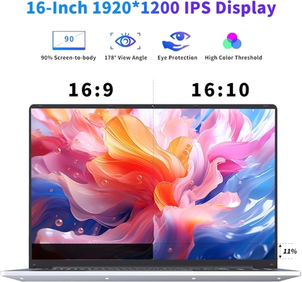 Processeur N95 16 pouces ordinateur portable de jeu 16 Go de RAM 1 TB SSD empreinte digitale Déverrouiller le WiFi 5 BT 4.2