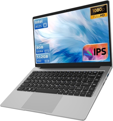 Écran FHD Windows ordinateur portable Intel Celeron J4125 2.70GHz Quad Core Windows ordinateur portable