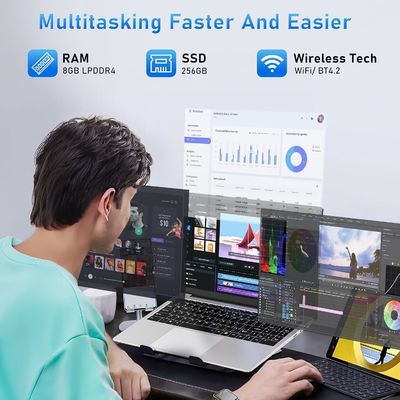 15.6 inch FHD Display Laptop Computer with Intel Celeron N4000 Processor and 8GB RAM 256GB SSD Windows 11 Pro Notebook