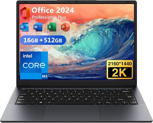 16 Go de RAM 512 Go SSD 14,1&quot; ordinateur portable Affichage QHD avec HDMI Type C