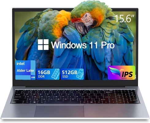 N100 3.4Ghz ordinateurs portables traditionnels 15.6 &quot; IPS FHD Corps en aluminium Windows11 Pro WIFI BT5.0 HDMI