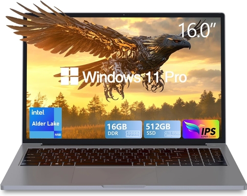 16 pouces ordinateur portable Windows Affichage FHD IPS 1800P Intel Alder Lake N100 ordinateur portable de jeu Windows