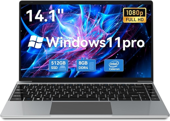 8 Go de RAM 512 Go SSD Windows 14 pouces ordinateur portable Affichage FHD Intel Celeron N4020C Processeurs