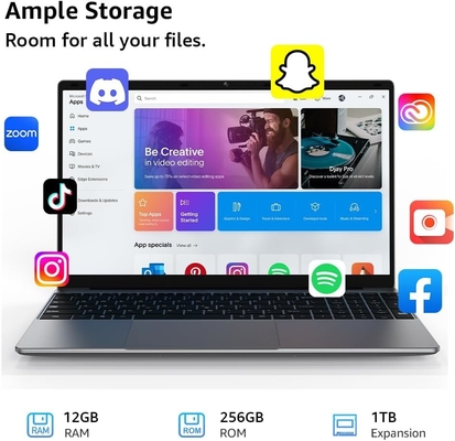 Intel Celeron N5095 Un ordinateur portable Windows à 4 cœurs avec un processeur de 15,6 pouces