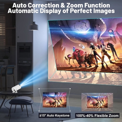 Écran de 130 pouces Mini projecteur pour Android Pour ordinateur portable PC Mini projecteur pour la maison 2 Go 16 Go