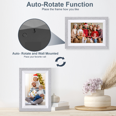 10Écran tactile de 1 pouce Cadre d'image numérique IPS HD 16GB Stockage Auto Rotation Cadre d'image vidéo