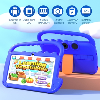Les enfants Android Tablette PC 4 Go de RAM 32 Go de ROM Android 12 Tablettes WIFI Bluetooth Écran IPS
