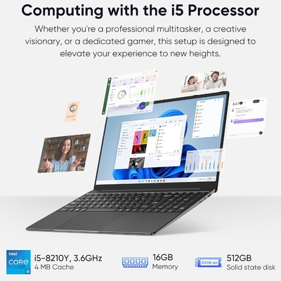 3.60 GHz Windows Laptop Computer 180Angle Opening HD IPS Display Gaming Pc Laptop