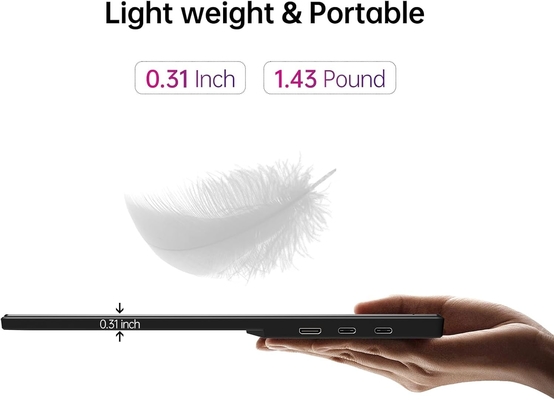 15.6 Inch IPS Full View USB C Portable Computer Screen Ultra Slim With Kickstand 60Hz