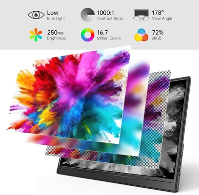 15.6 Inch IPS Full View USB C Portable Computer Screen Ultra Slim With Kickstand 60Hz