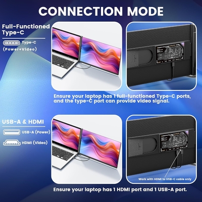 FHD 1080P IPS 15,6 pouces Extender d'écran d'ordinateur portable 120%SRGB HDMI USB A Pour Windows Mac Android