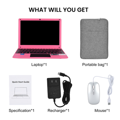 Portable Mini 10.1inch Education Laptop Computer, Windows11 Netbook, Intel Celeron N4000 CPU 8GB RAM 250GB SSD HD IPS Screen, Laptop Computer for Learning, Office Work