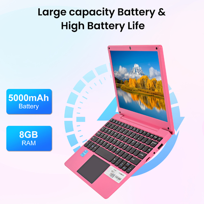 Portable Mini 10.1inch Education Laptop Computer, Windows11 Netbook, Intel Celeron N4000 CPU 8GB RAM 250GB SSD HD IPS Screen, Laptop Computer for Learning, Office Work