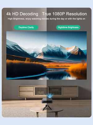 Portable DLP 3D Smart Projector with 1080P Resolution, Android 9.0 OS, and Built-in Battery for Anytime Anywhere Viewing