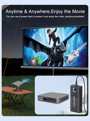 Portable DLP 3D Smart Projector with 1080P Resolution, Android 9.0 OS, and Built-in Battery for Anytime Anywhere Viewing